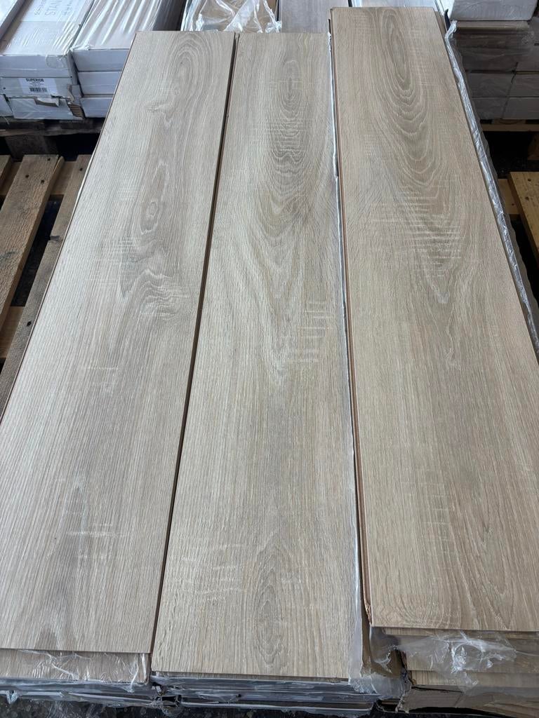 Licht Eiken Laminaat - 32 m2 - Brede Plank - 8mm, Ophalen, Nieuw, 10 m² of meer, Kunststof