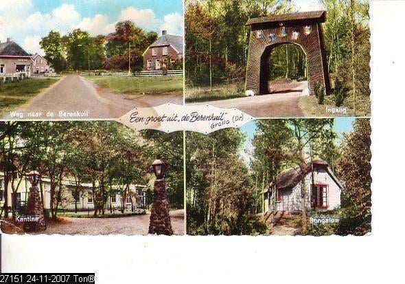 Ansichtkaart	Grolloo	De Berenkuil	4-luik, Verzamelen, Ansichtkaarten | Nederland, Verzenden, 1960 tot 1980, Gelopen, Drenthe