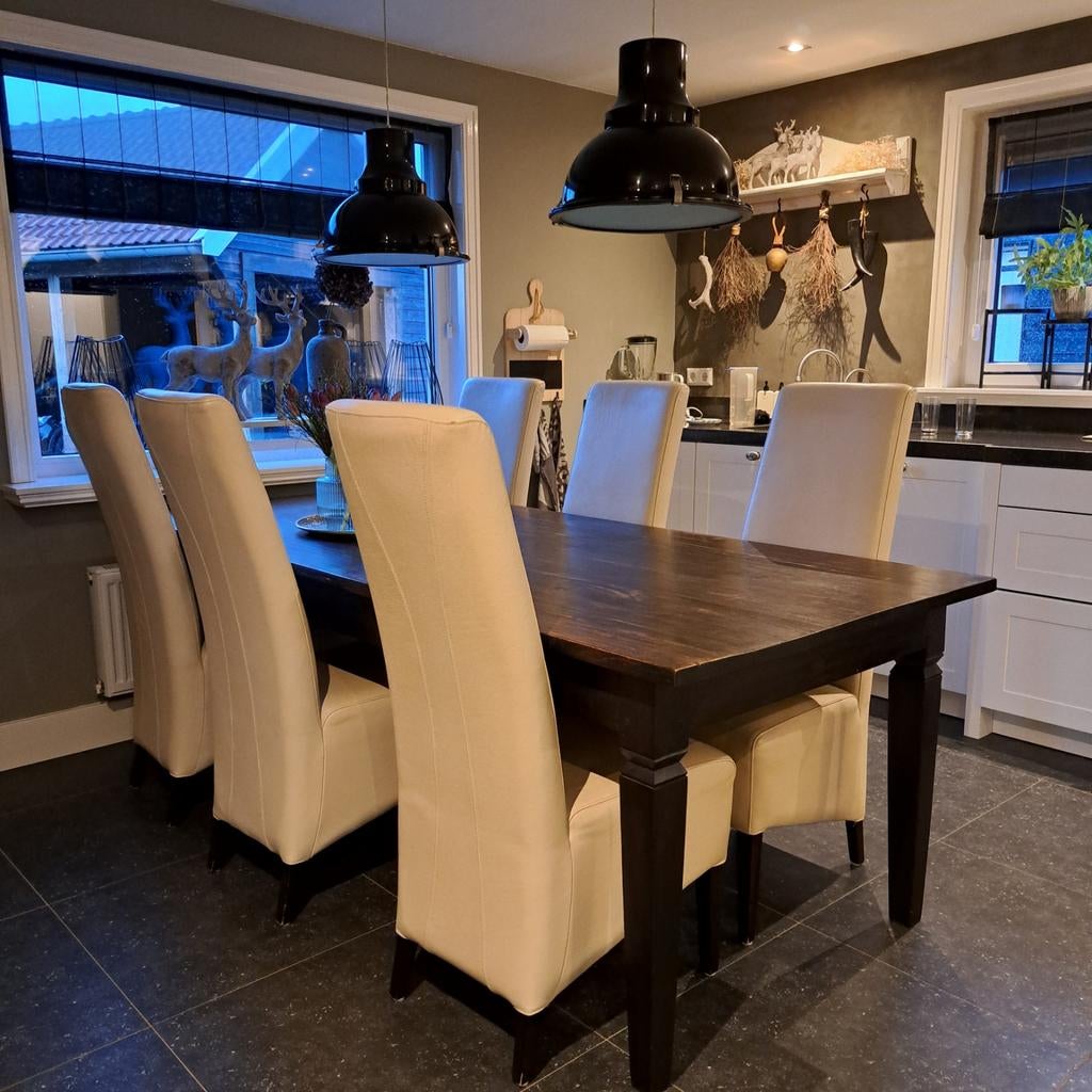 Teak houten tafel  eetkamertafel, Ophalen, Gebruikt