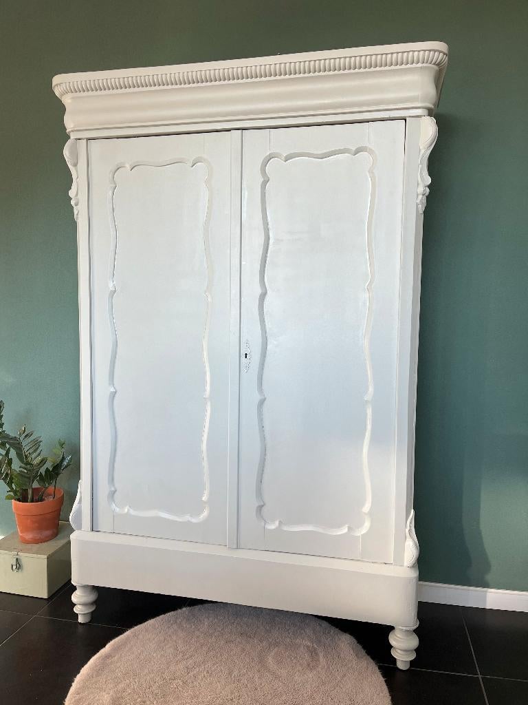 Brocante biedermeier meidenkast kleding linnen kind baby leg, 100 tot 150 cm, 150 tot 200 cm, 25 tot 50 cm, Ophalen