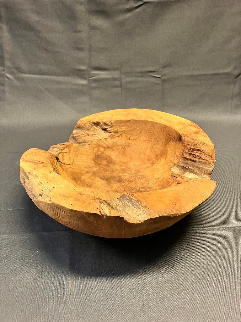 Houten (fruit) schaal - 30 cm, Gebruikt, Schaal, Rond, Ophalen of Verzenden