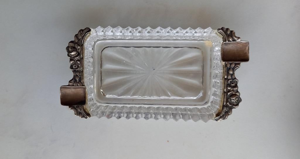 ALBO,Albert Bodemer kristallen asbak zilveren montuur, Ophalen of Verzenden