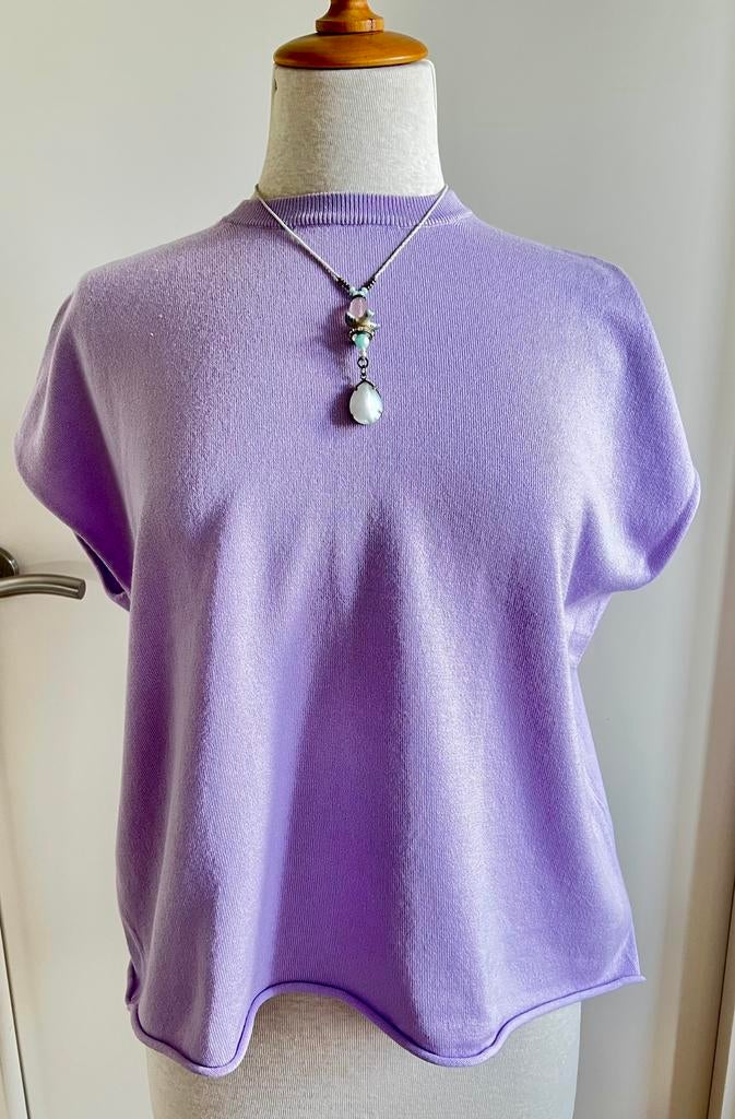 Schitterende lila top JC Sophie mt S, Kleding | Dames, Tops, Zo goed als nieuw, Maat 36 (S), Paars, Korte mouw, Ophalen of Verzenden