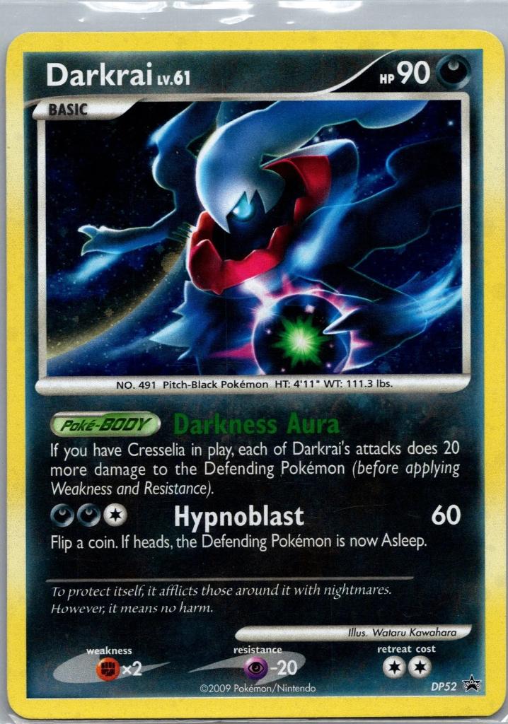 pokemon diamond & pearl black star promo darkrai DP52 holo, Ophalen of Verzenden, Zo goed als nieuw, Losse kaart, Foil