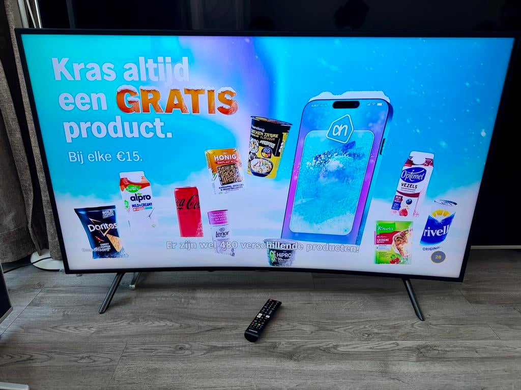 Samsung curved 4k smart tv 55 inch, Ophalen, Samsung, 100 cm of meer, 4k (UHD)