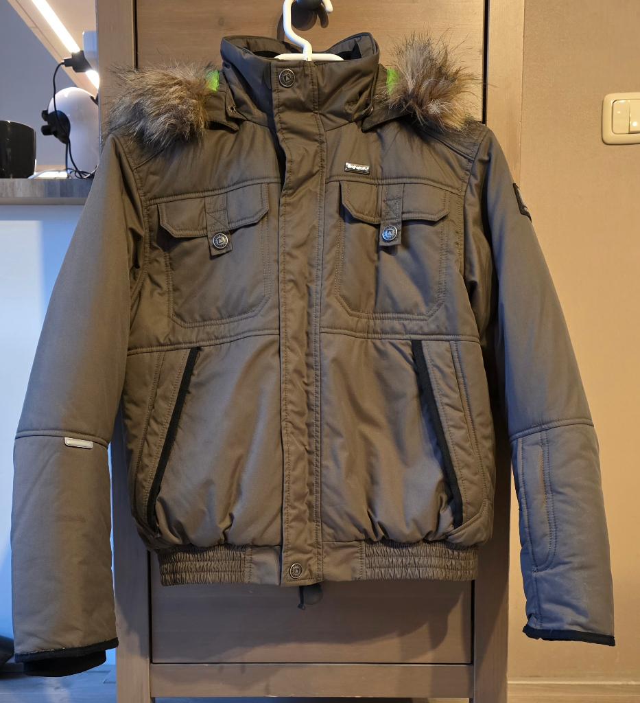 Icepeak winterjas 152 Khaki/ olijfgroen, Kinderen en Baby's, Kinderkleding | Maat 152, Meisje, Ophalen of Verzenden, Zo goed als nieuw