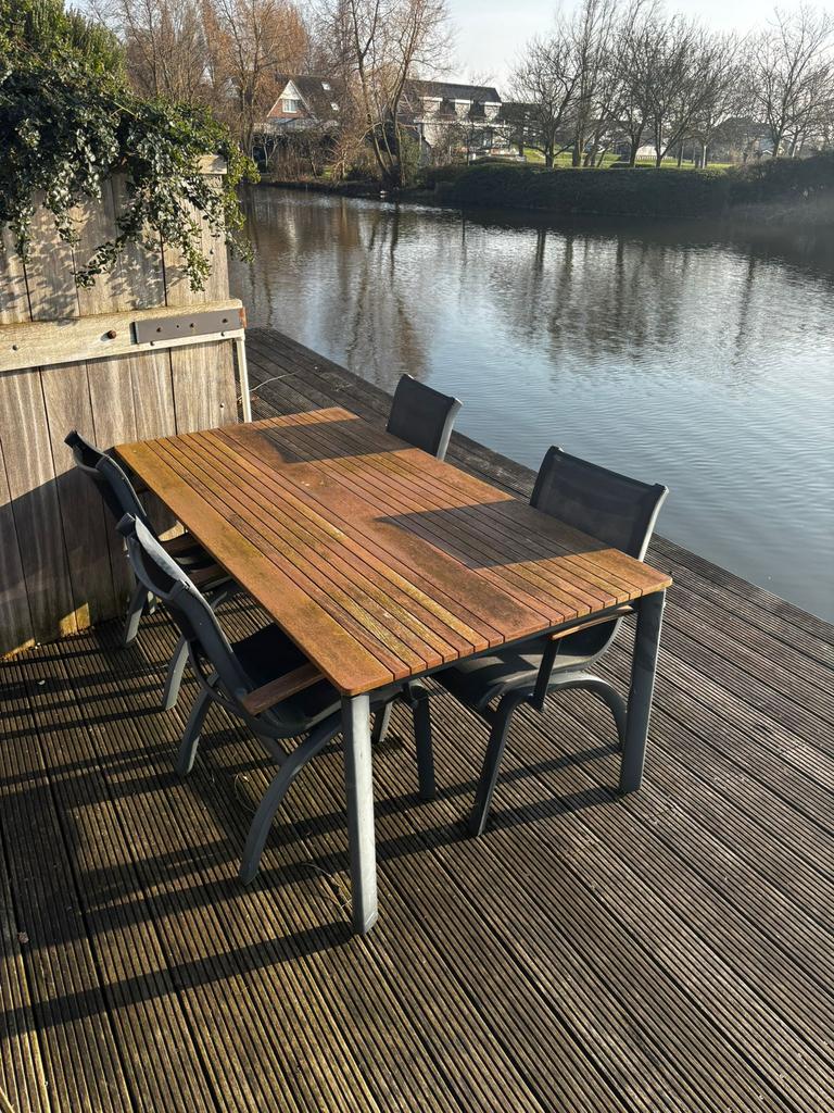Tuin tafel met 4 stoelen, Ophalen, 4 zitplaatsen, Gebruikt, Tuinset