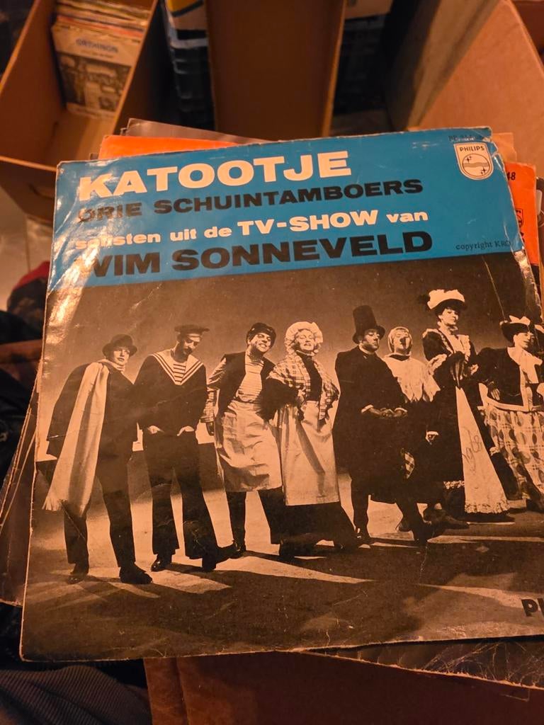 Katootje - Drie Schuimtamboers (Wim Sonneveld) Single, Gebruikt, 7 inch, Single, Ophalen of Verzenden