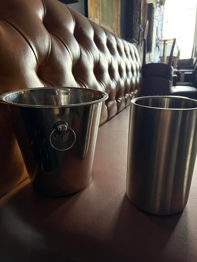 Stalen ijsemmer en koeler, Ophalen, Gebruikt