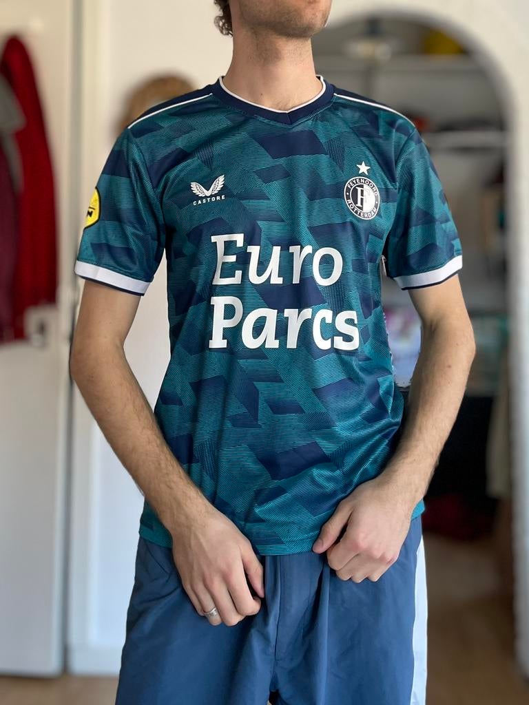 Feyenoord uitshirt, maat L, Zo goed als nieuw, Maat 52/54 (L), Blauw, Ophalen of Verzenden, Zo goed als nieuw