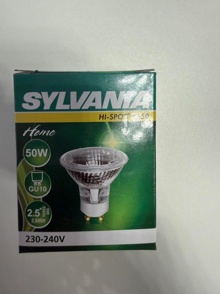 Sylvania HI-SPOT 50W GU10 Halogeenlamp, 30 tot 60 watt, Halogeen (gloei)lamp, Nieuw, Bipin of Steekvoet