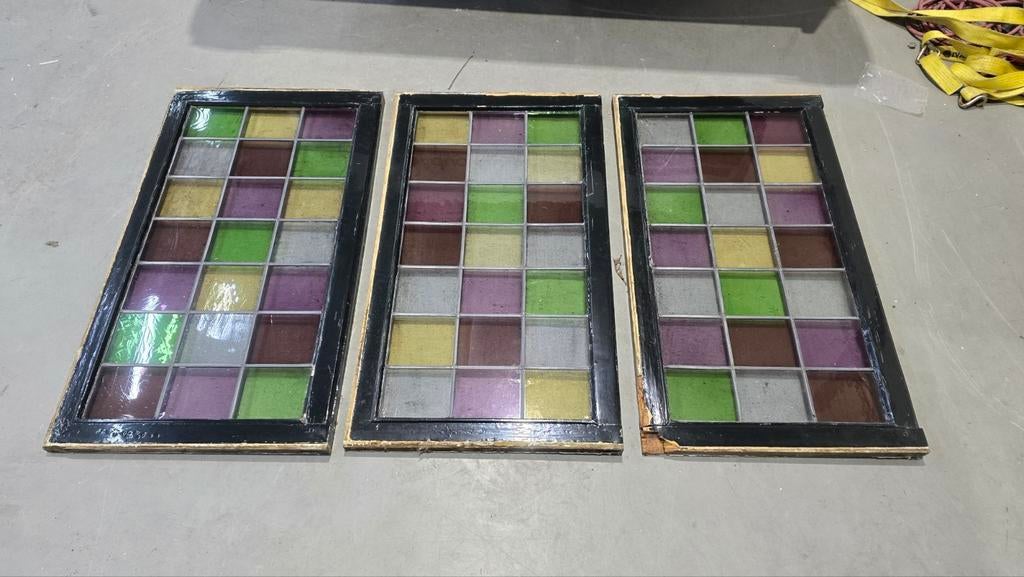 Glas in lood ramen uit woning van bouwjaar 1907., Ophalen of Verzenden