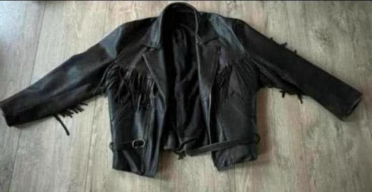 leren zwarte jas met franjes Maat l, Ophalen of Verzenden, Tweedehands, Jas | leer