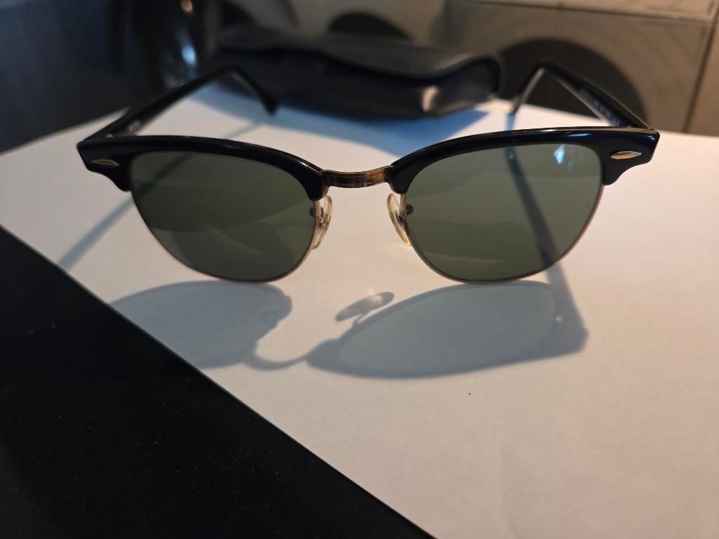 Ray-Ban Clubmaster Classis W0365 Bausch & Lomb (zgan), Zonnebril, Zwart, Ophalen of Verzenden, Zo goed als nieuw