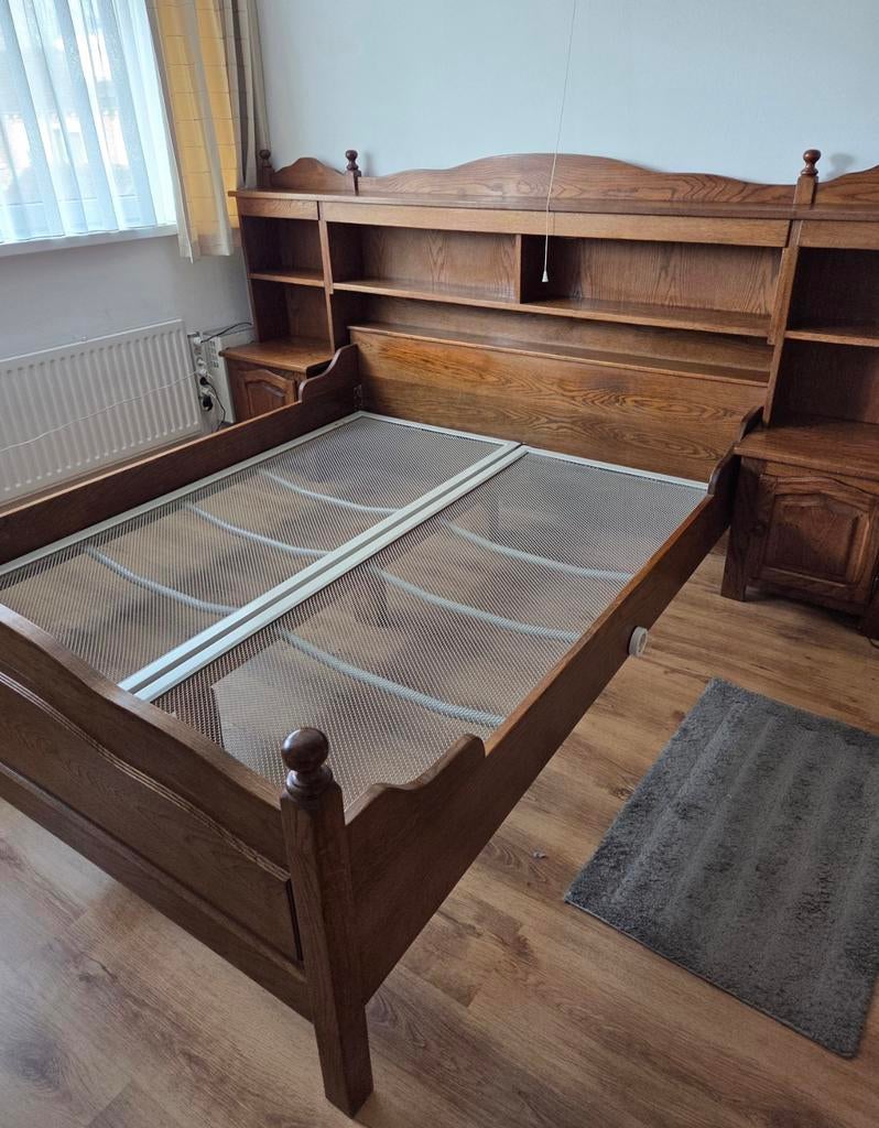 Bed, Huis en Inrichting, Slaapkamer | Bedden, Tweepersoons, 160 cm, Hout, Ophalen