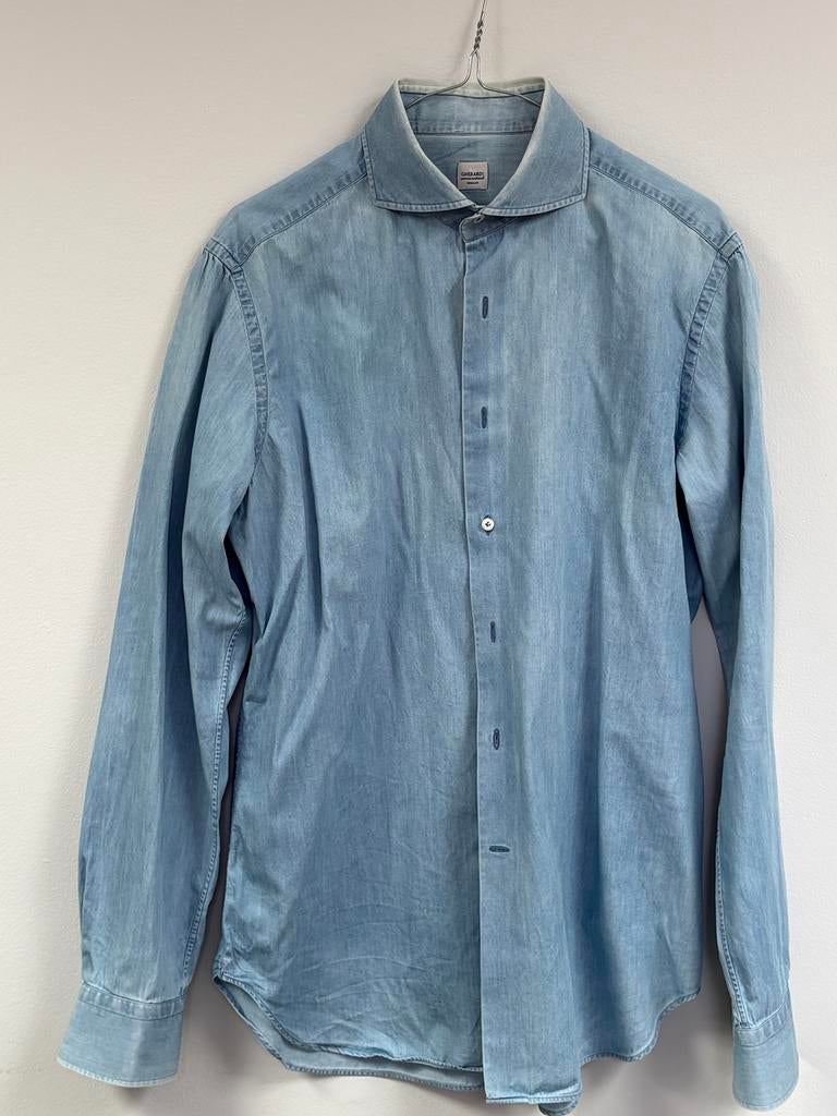Gherardi widespread shirt maat 41, Ophalen of Verzenden, Gedragen, Blauw, Halswijdte 41/42 (L)