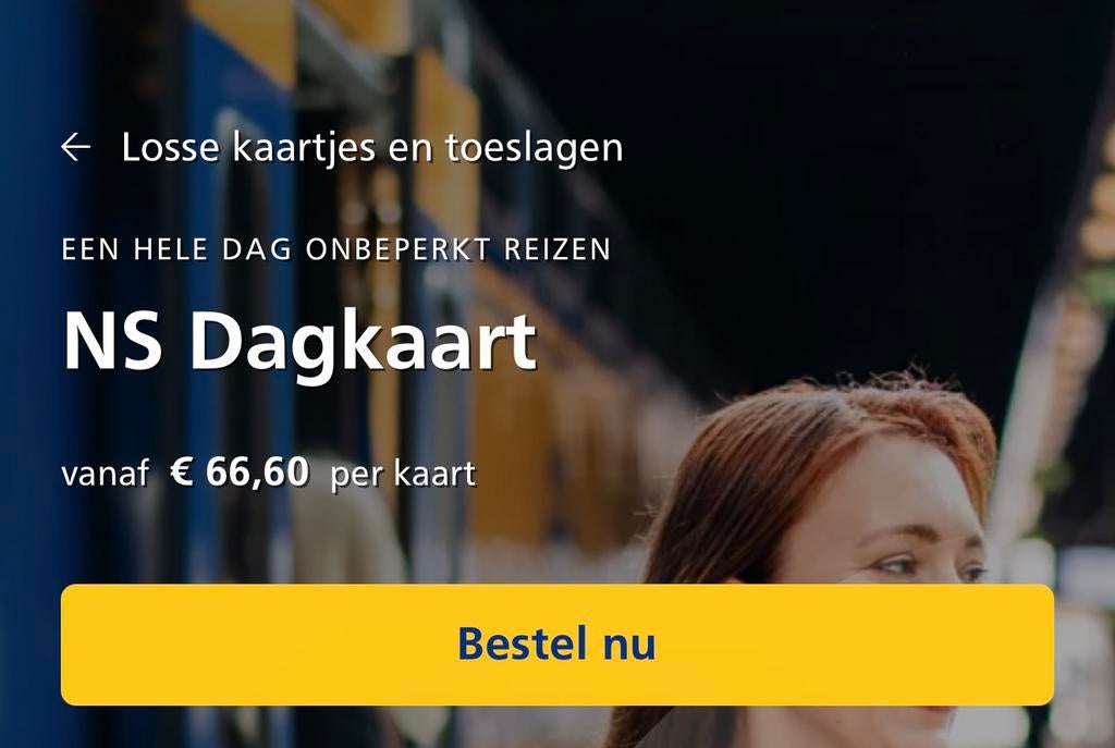 NS Dagkaart(E-ticket) - gehele dag reizen!