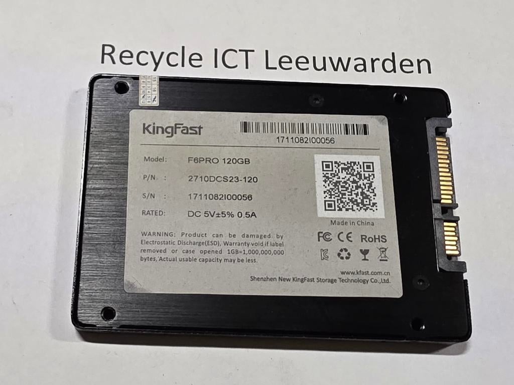 Kingfast 120gb laptop ssd hdd hardeschijf, Intern, Gebruikt, Ophalen of Verzenden, Laptop