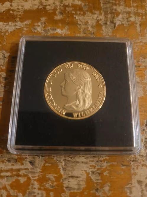 Vergulde 10 Gulden Munt Koningin Wilhelmina 1892 Herslag, Postzegels en Munten, Munten | Nederland, Losse munt, 10 gulden, Koningin Wilhelmina