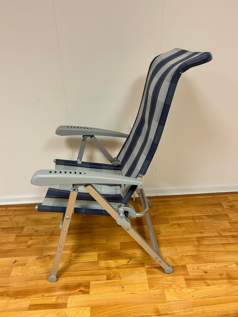 4 DUKDALF lichtgewicht tuinstoelen met 2 voetenbankjes, Ophalen, Gebruikt, Aluminium, Inklapbaar