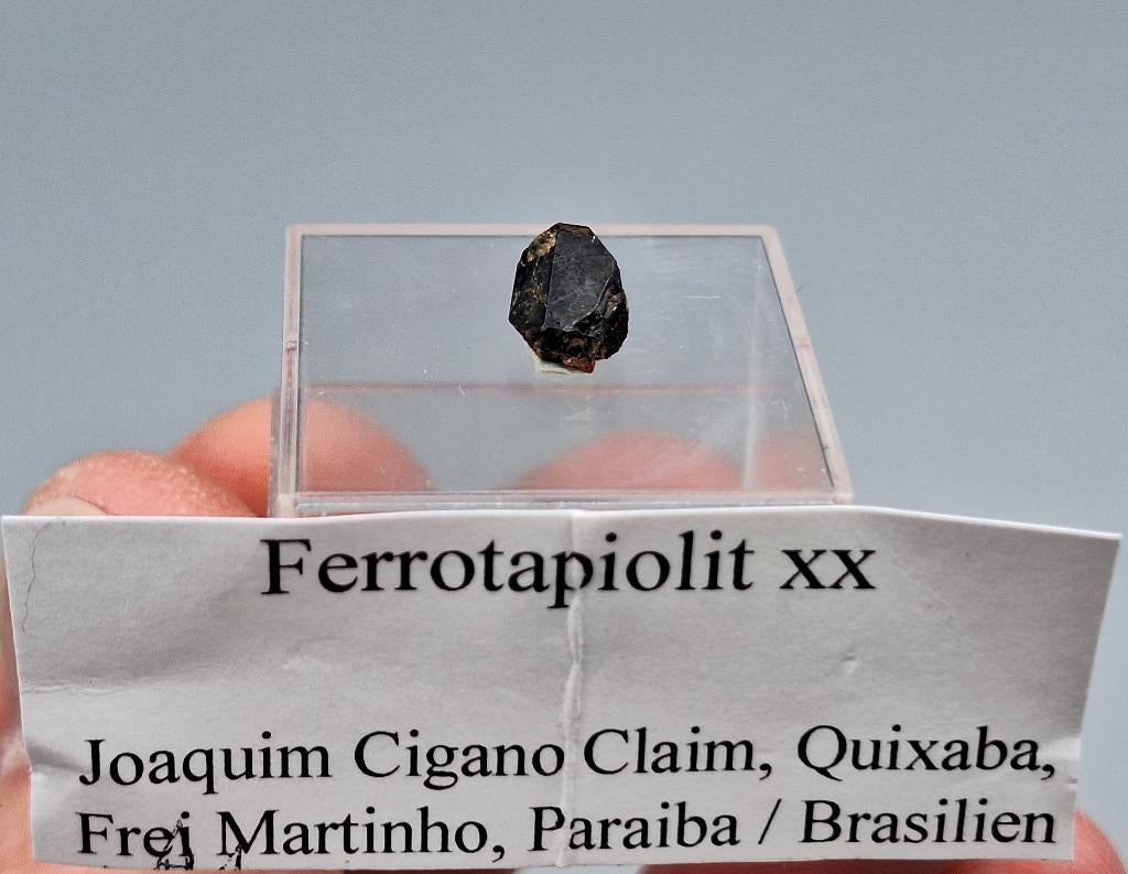 Tapioliet-(Fe) - Joaquim Cigano Claim, Paraiba, Brazilië, Ophalen of Verzenden, Mineraal