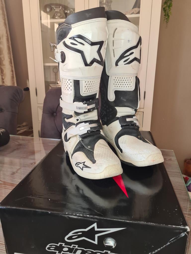 Alpinestars tech 10 laarzen wit maat 7 40.5, Motoren, Kleding | Motorkleding, Ophalen of Verzenden, Tweedehands, Laarzen