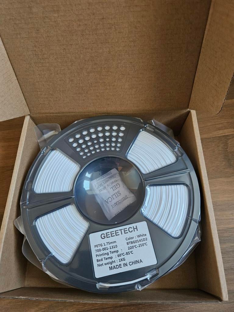 Geeetech PETG Wit 1kg 1.75mm 3D Printer Filament, Ophalen of Verzenden