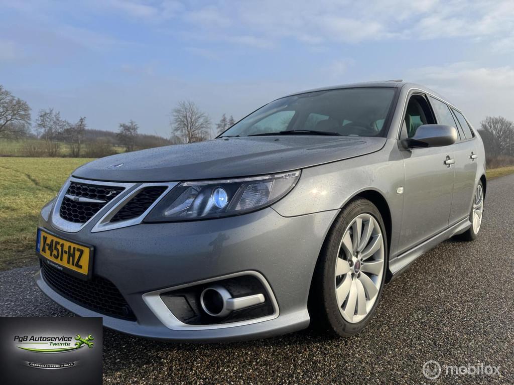 Saab 9-3 Sport Estate 2.0 Turbo Aero 300pk 2007 aut, Auto's, Saab, 1998 cc, Navigatiesysteem, Gebruikt, Leder