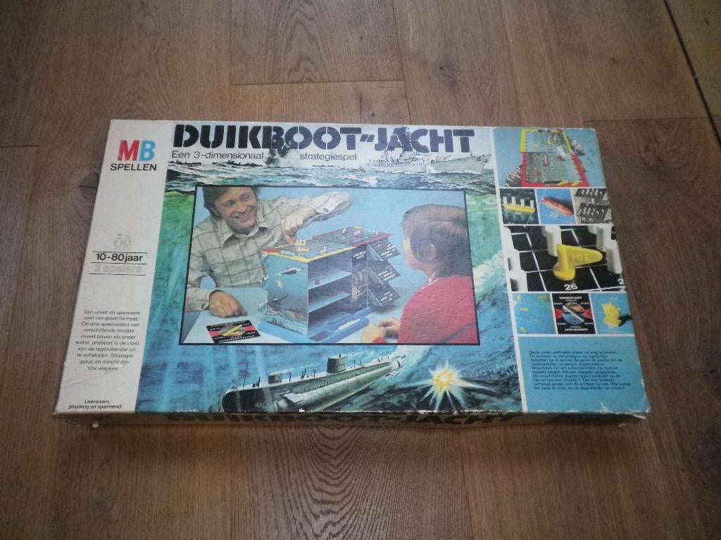 Duikboot jacht heel oud spel van MB, Ophalen of Verzenden, Gebruikt, MB Spellen