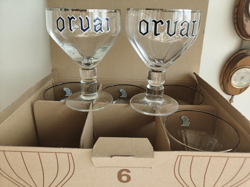 6 Orval Bierglazen klooster trappisten bier België, Verzamelen, Ophalen of Verzenden, Nieuw, Glas of Glazen, Overige merken