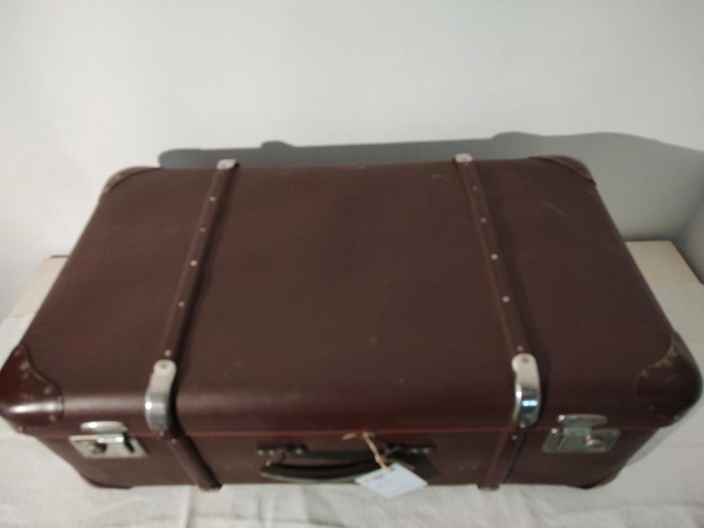 K396 VINTAGE jaren 40-50 koffer /hutkoffer  geperst karton, Ophalen, Overige materialen, Gebruikt, -