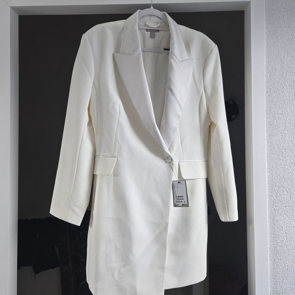 Nieuwe witte colber van H&M, H&M, Wit, Maat 46/48 (XL) of groter, Nieuw