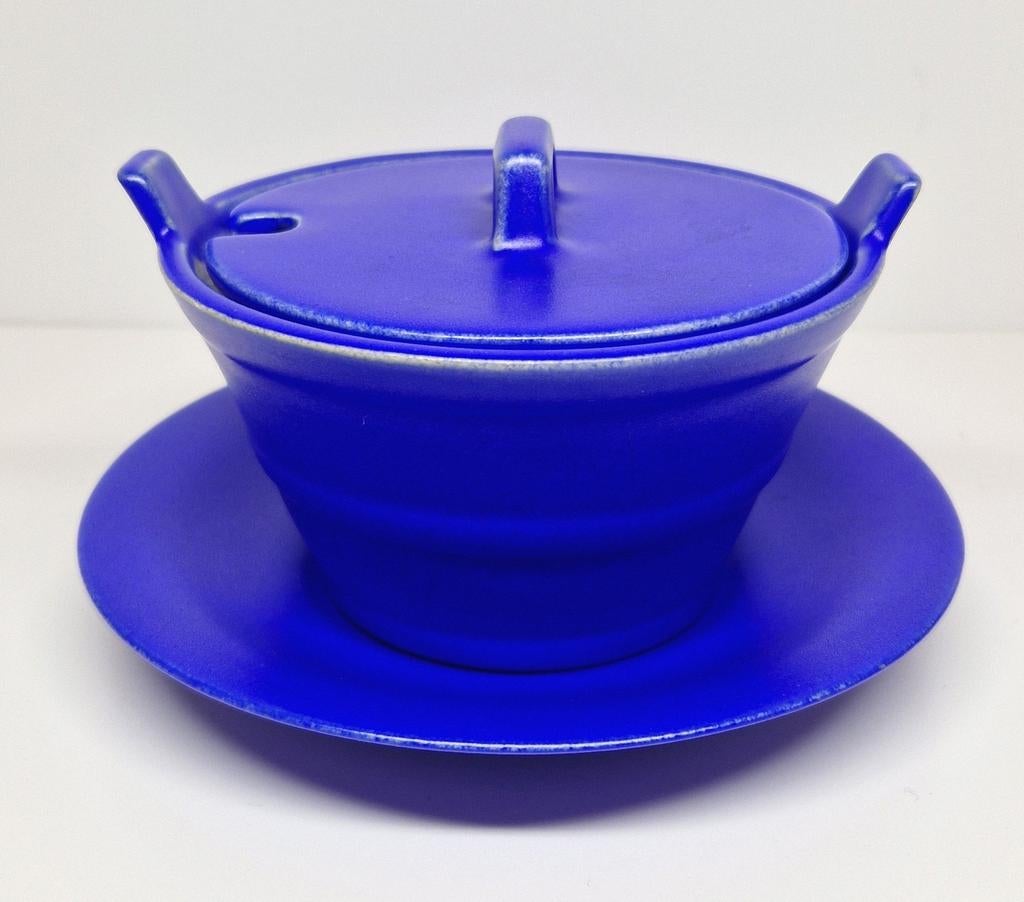 Keramieken suikerpot & schotel Koninklijk Goedewaagen Gouda., Ophalen of Verzenden