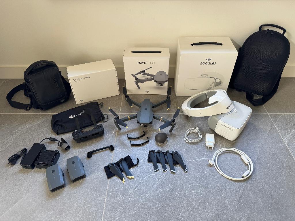 Zeer complete DJI Mavic Pro Fly more Combo incl. DJI Googles, 15 tot 30 minuten, Zo goed als nieuw, DJI, Professionele drone