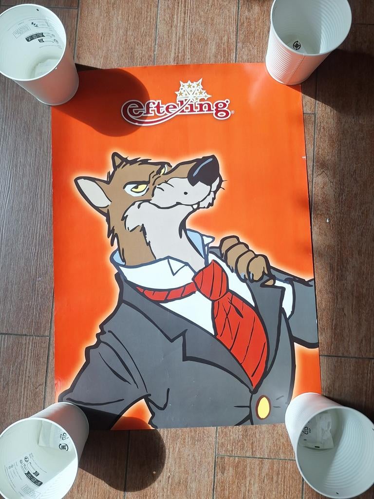 Efteling poster Grote Boze Wolf 70x50cm, Ophalen of Verzenden, Zo goed als nieuw