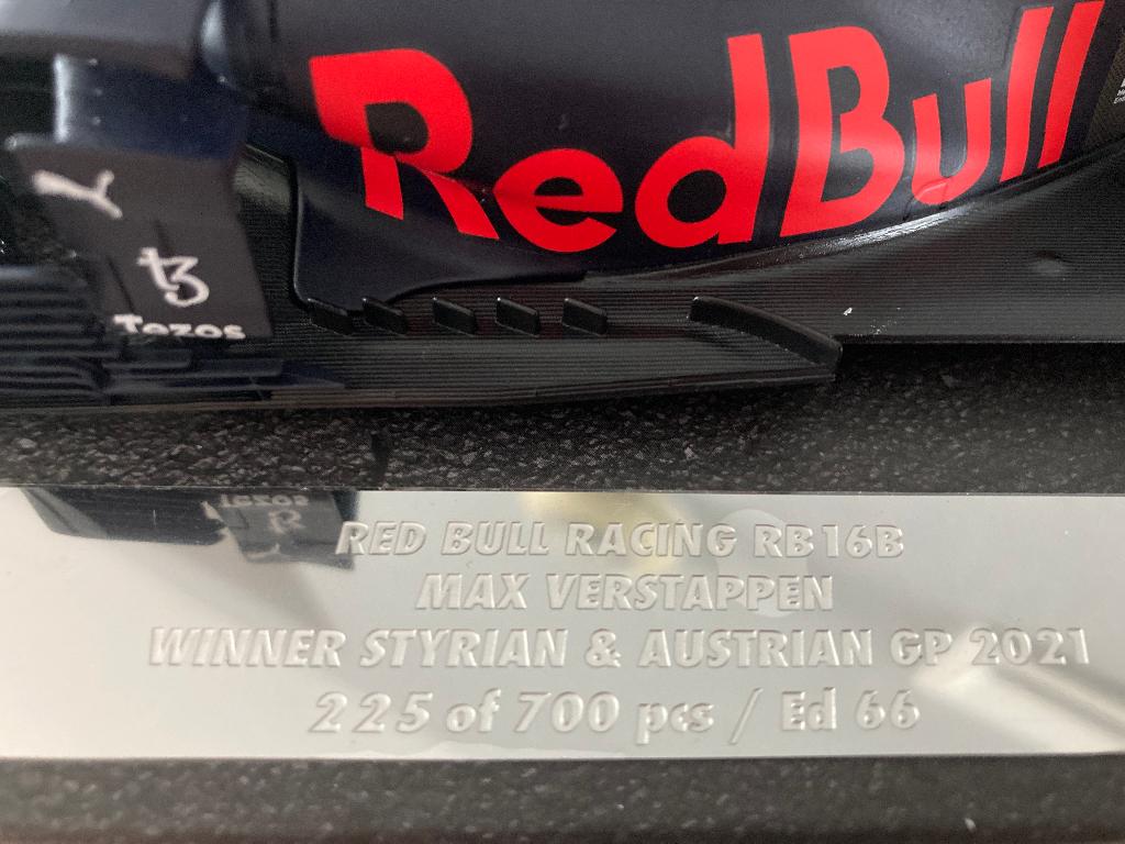 ✅ Max Verstappen editie 66 1:18 Austrian + Styrian GP 2021, Ophalen of Verzenden, Nieuw, Formule 1