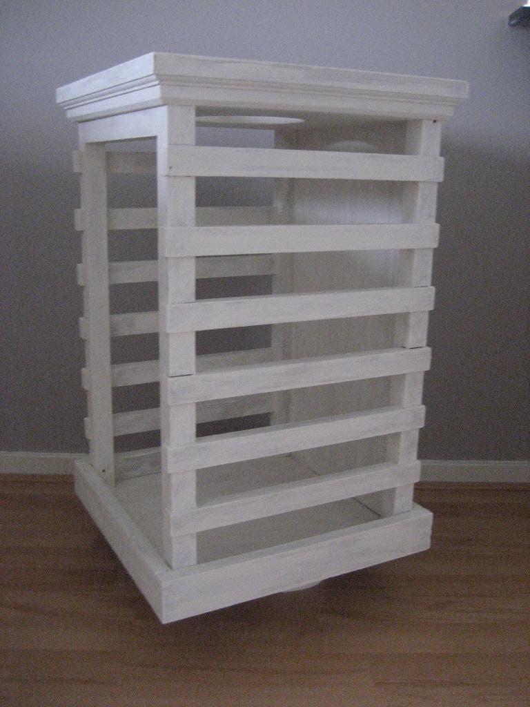 Mooi stevig groot sfeervol Windlicht binnen, balkon of tuin, Huis en Inrichting, Ophalen of Verzenden, Zo goed als nieuw, Hout