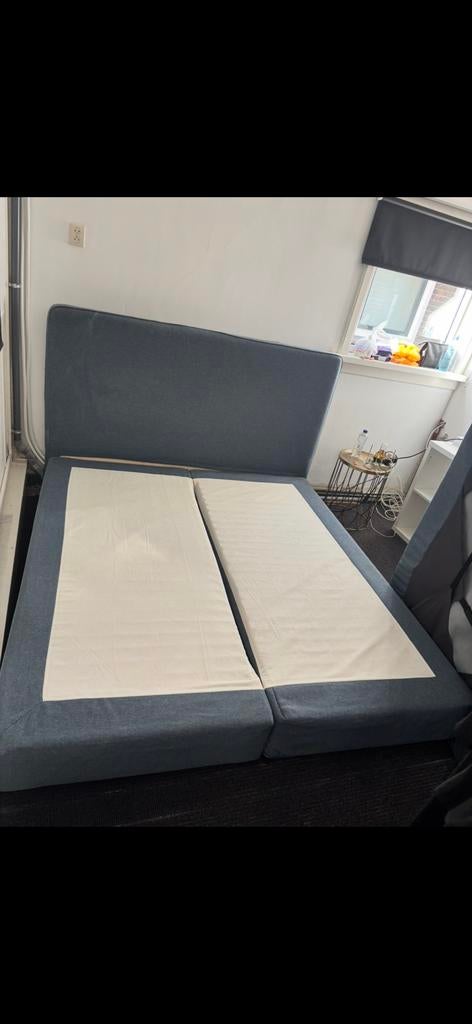 Ikea boxspring 180 x 200 cm, Huis en Inrichting, Slaapkamer | Boxsprings, Gebruikt, 180 cm, 200 cm, Tweepersoons, Blauw, Ophalen