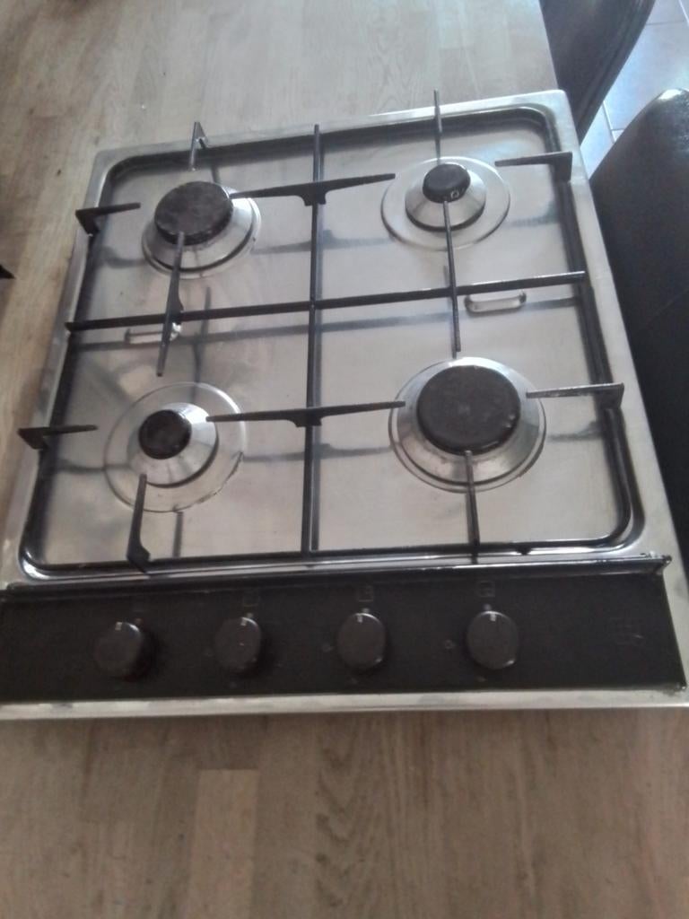 Inbouw Gasstel - 4 Pitten - RVS, Gebruikt, 60 cm of meer, Inbouw, Gas