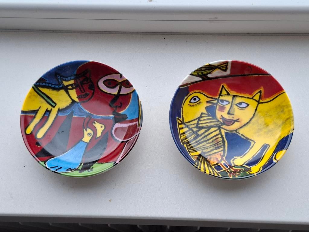 2 schaaltjes Corneille, katten, Antiek en Kunst, Ophalen of Verzenden