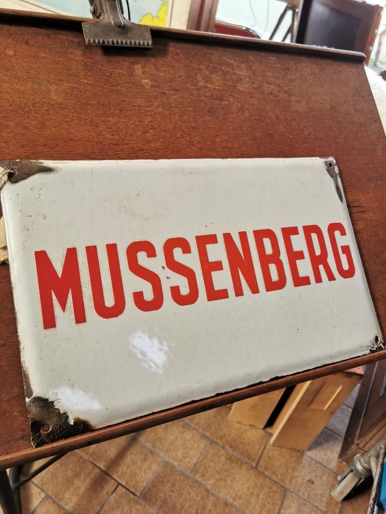 Emaille bord/straatnaambord mussenberg, Ophalen of Verzenden