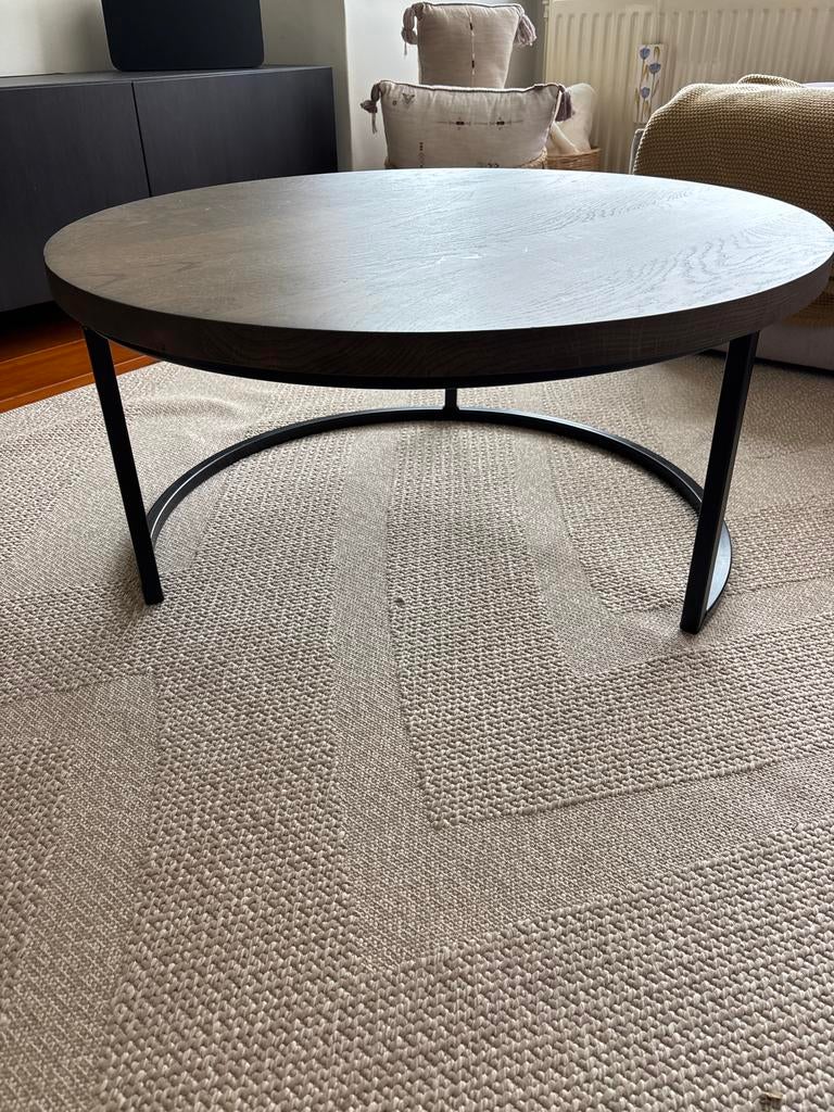 Luxe PMP Furnitures salontafel met donkerhouten blad, Huis en Inrichting, Ophalen, 50 tot 100 cm, 50 tot 100 cm, Zo goed als nieuw