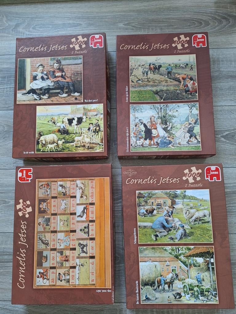 4x2 Cornelis Jetses puzzels van 1000 stukjes, Hobby en Vrije tijd, Denksport en Puzzels, Ophalen, 500 t/m 1500 stukjes