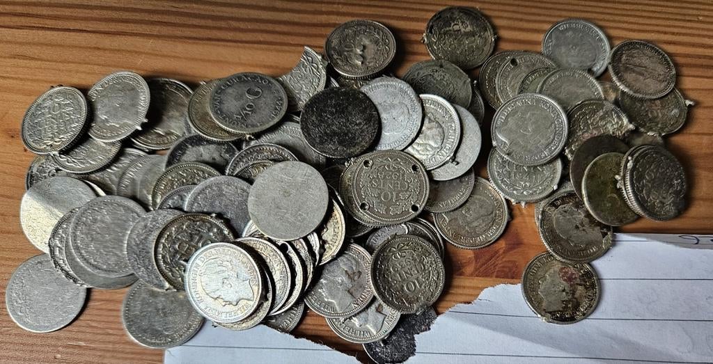 95x 10 cent wilhelmina zilver, Verzenden, Koningin Wilhelmina, 10 cent, Zilver