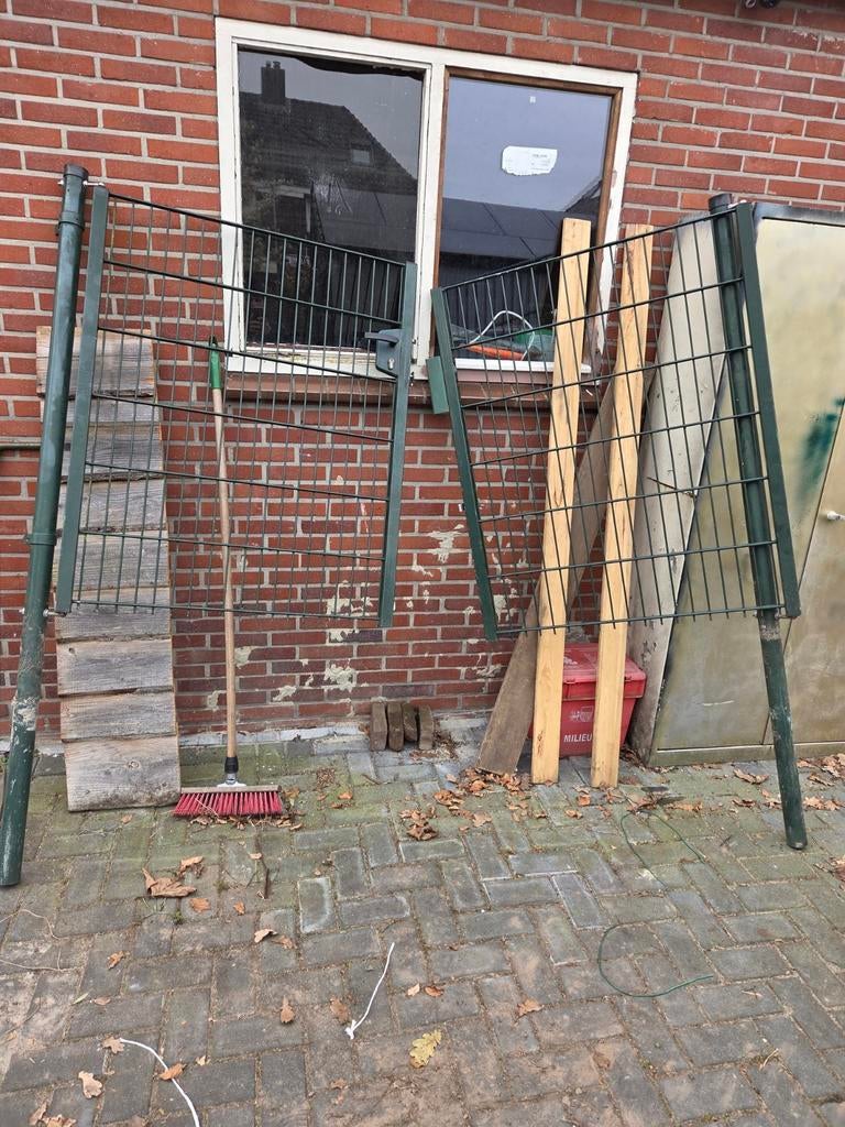 Groen tuinhek met slot - Diverse maten beschikbaar, Tuin en Terras, Ophalen, Met poort, Gebruikt, Tuinhek