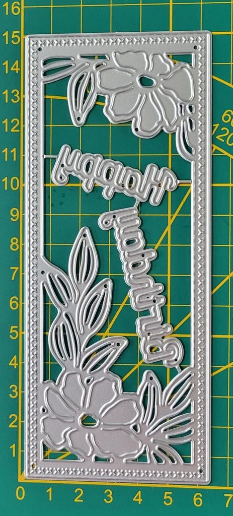 Snijmal  frame  bloem/ Happy Birtday, Hobby en Vrije tijd, Ophalen of Verzenden, Nieuw, Overige thema's, Pons of Mal