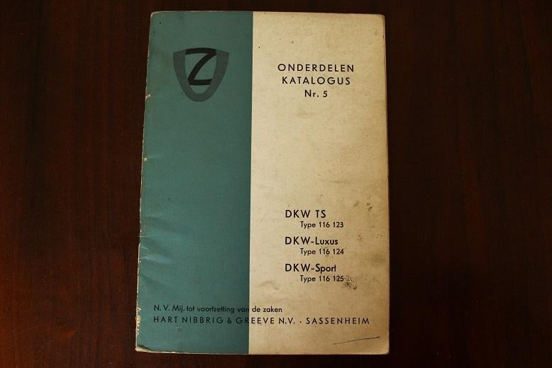 DKW TS Luxus Sport typ 116 bromfiets onderdelen boekje, Ophalen of Verzenden, Gebruikt