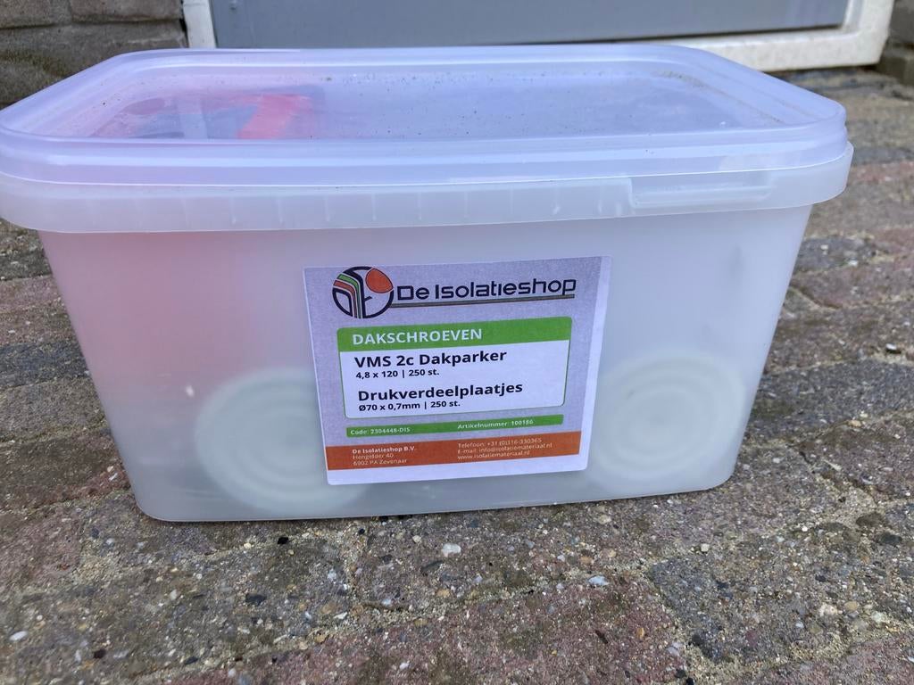 Dakschroeven en drukverdeelplaatjes, Doe-het-zelf en Verbouw, IJzerwaren en Bevestigingsmiddelen, Ophalen, Gebruikt, 100 tot 250 mm