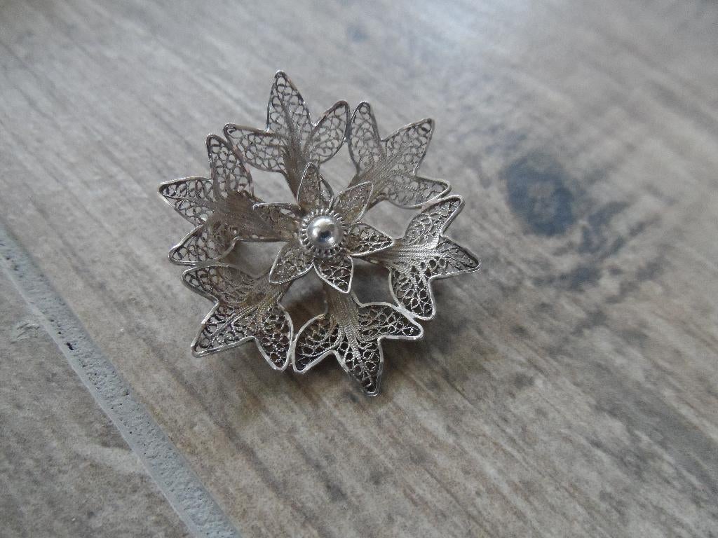 Zilveren broche ZII., Ophalen of Verzenden, Zilver