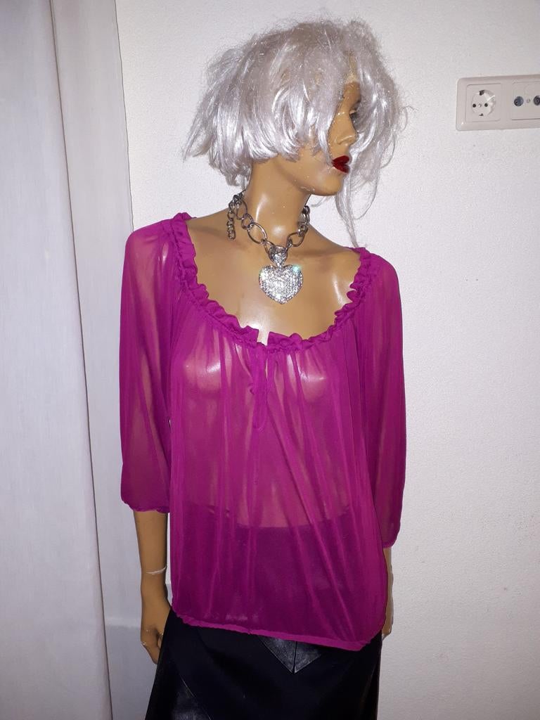 Fuchsia blouse met driekwart mouwen warehouse 38 zgan, Maat 38/40 (M), Ophalen of Verzenden, Zo goed als nieuw, Roze